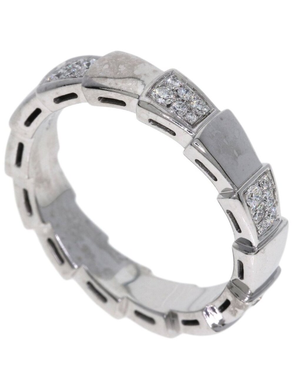 Bvlgari Serpenti Viper Diamond 63 Ring 18k White Gold